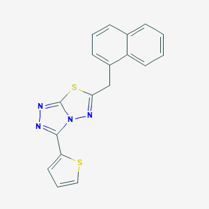molecular formula C18H12N4S2 B293939 6-(1-Naphthylmethyl)-3-(2-thienyl)[1,2,4]triazolo[3,4-b][1,3,4]thiadiazole 