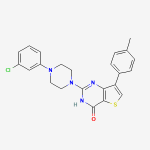 molecular formula C23H21ClN4OS B2939391 2-[4-(3-chlorophenyl)piperazin-1-yl]-7-(4-methylphenyl)thieno[3,2-d]pyrimidin-4(3H)-one CAS No. 1226429-62-4