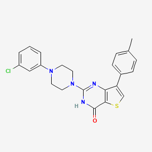 molecular formula C23H21ClN4OS B2939391 2-[4-(3-chlorophenyl)piperazin-1-yl]-7-(4-methylphenyl)-3H,4H-thieno[3,2-d]pyrimidin-4-one CAS No. 1226429-62-4