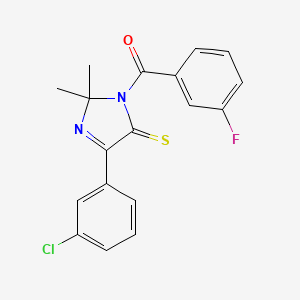 5-(3-chlorophenyl)-3-(3-fluorobenzoyl)-2,2-dimethyl-2,3-dihydro-4H-imidazole-4-thione
