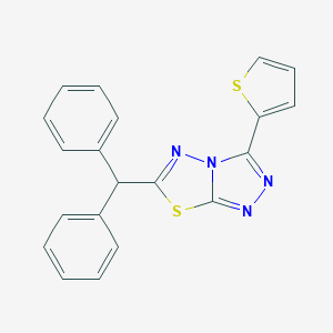 molecular formula C20H14N4S2 B293940 6-(Diphenylmethyl)-3-(thiophen-2-yl)[1,2,4]triazolo[3,4-b][1,3,4]thiadiazole 