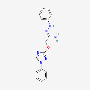 molecular formula C16H16N6O B2939406 2-[(1-phenyl-1H-1,2,4-triazol-3-yl)oxy]-N-(phenylamino)ethanimidamide CAS No. 338405-30-4