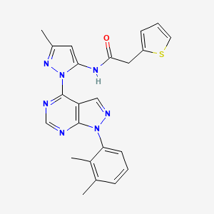 N-(1-(1-(2,3-dimethylphenyl)-1H-pyrazolo[3,4-d]pyrimidin-4-yl)-3-methyl-1H-pyrazol-5-yl)-2-(thiophen-2-yl)acetamide