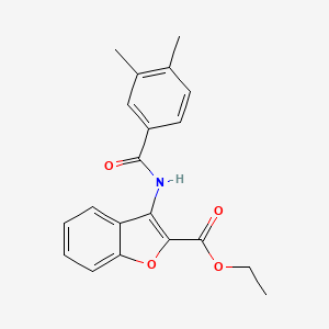 molecular formula C20H19NO4 B2939418 Ethyl 3-(3,4-dimethylbenzamido)benzofuran-2-carboxylate CAS No. 477500-72-4