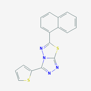 molecular formula C17H10N4S2 B293942 6-(1-Naphthyl)-3-(2-thienyl)[1,2,4]triazolo[3,4-b][1,3,4]thiadiazole 