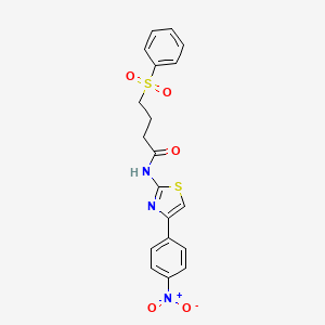 N-(4-(4-nitrophenyl)thiazol-2-yl)-4-(phenylsulfonyl)butanamide
