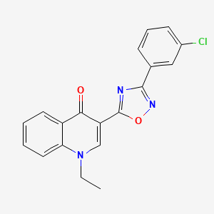 molecular formula C19H14ClN3O2 B2939422 3-(3-(3-chlorophenyl)-1,2,4-oxadiazol-5-yl)-1-ethylquinolin-4(1H)-one CAS No. 1358629-09-0