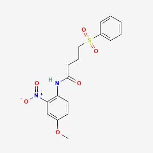 molecular formula C17H18N2O6S B2939425 N-(4-甲氧基-2-硝基苯基)-4-(苯磺酰基)丁酰胺 CAS No. 941925-38-8
