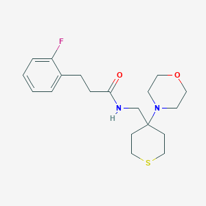molecular formula C19H27FN2O2S B2939440 3-(2-Fluorophenyl)-N-[(4-morpholin-4-ylthian-4-yl)methyl]propanamide CAS No. 2380177-77-3