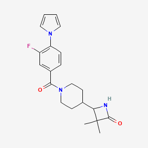 4-[1-(3-Fluoro-4-pyrrol-1-ylbenzoyl)piperidin-4-yl]-3,3-dimethylazetidin-2-one