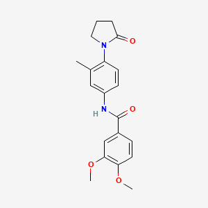 molecular formula C20H22N2O4 B2939442 3,4-dimethoxy-N-(3-methyl-4-(2-oxopyrrolidin-1-yl)phenyl)benzamide CAS No. 941992-96-7