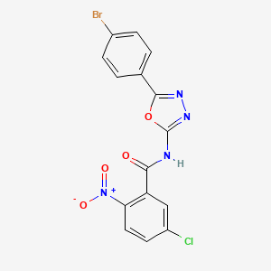 molecular formula C15H8BrClN4O4 B2939447 N-[5-(4-bromophenyl)-1,3,4-oxadiazol-2-yl]-5-chloro-2-nitrobenzamide CAS No. 905679-41-6