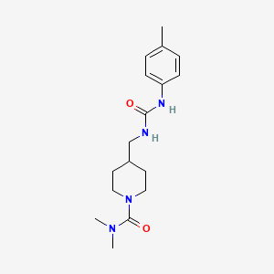 molecular formula C17H26N4O2 B2939454 N,N-二甲基-4-((3-(对甲苯基)脲基)甲基)哌啶-1-甲酰胺 CAS No. 2034461-15-7