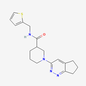 molecular formula C18H22N4OS B2939456 1-{5H,6H,7H-环戊并[c]哒嗪-3-基}-N-[(噻吩-2-基)甲基]哌啶-3-甲酰胺 CAS No. 2097903-95-0