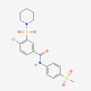 4-chloro-N-(4-(methylsulfonyl)phenyl)-3-(piperidin-1-ylsulfonyl)benzamide