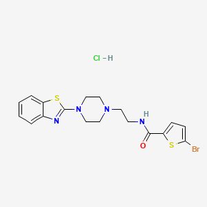 molecular formula C18H20BrClN4OS2 B2939468 N-(2-(4-(benzo[d]thiazol-2-yl)piperazin-1-yl)ethyl)-5-bromothiophene-2-carboxamide hydrochloride CAS No. 1217071-15-2