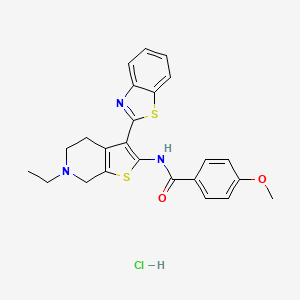 N-(3-(benzo[d]thiazol-2-yl)-6-ethyl-4,5,6,7-tetrahydrothieno[2,3-c]pyridin-2-yl)-4-methoxybenzamide hydrochloride