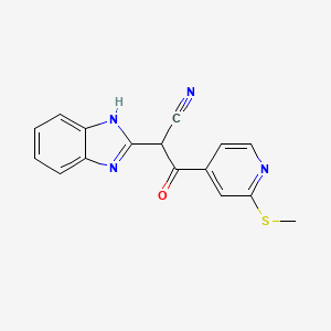 molecular formula C16H12N4OS B2939471 2-(1H-1,3-benzodiazol-2-yl)-3-[2-(methylsulfanyl)pyridin-4-yl]-3-oxopropanenitrile CAS No. 1797570-95-6