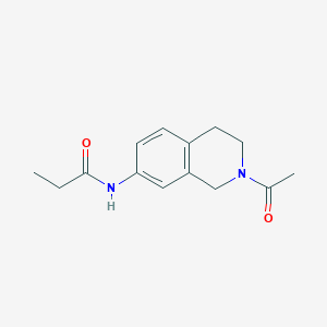 molecular formula C14H18N2O2 B2939485 N-(2-acetyl-1,2,3,4-tetrahydroisoquinolin-7-yl)propionamide CAS No. 955635-98-0