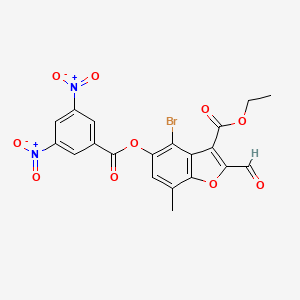 Ethyl 4-bromo-5-(3,5-dinitrobenzoyl)oxy-2-formyl-7-methyl-1-benzofuran-3-carboxylate