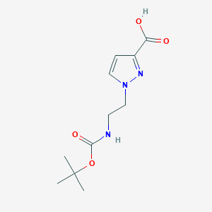 1-[2-[(2-Methylpropan-2-yl)oxycarbonylamino]ethyl]pyrazole-3-carboxylic acid