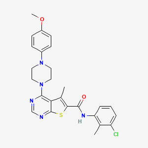 molecular formula C26H26ClN5O2S B2939494 N-(3-chloro-2-methylphenyl)-4-[4-(4-methoxyphenyl)piperazin-1-yl]-5-methylthieno[2,3-d]pyrimidine-6-carboxamide CAS No. 441720-71-4