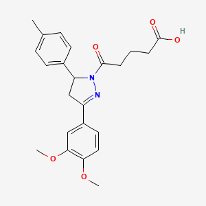 5-[3-(3,4-dimethoxyphenyl)-5-(4-methylphenyl)-4,5-dihydro-1H-pyrazol-1-yl]-5-oxopentanoic acid