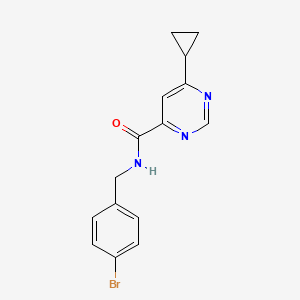 N-[(4-Bromophenyl)methyl]-6-cyclopropylpyrimidine-4-carboxamide