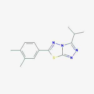 molecular formula C14H16N4S B293952 6-(3,4-Dimethylphenyl)-3-isopropyl[1,2,4]triazolo[3,4-b][1,3,4]thiadiazole 