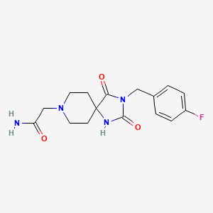 molecular formula C16H19FN4O3 B2939520 2-(3-(4-Fluorobenzyl)-2,4-dioxo-1,3,8-triazaspiro[4.5]decan-8-yl)acetamide CAS No. 941970-55-4