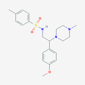 molecular formula C21H29N3O3S B2939524 N-(2-(4-methoxyphenyl)-2-(4-methylpiperazin-1-yl)ethyl)-4-methylbenzenesulfonamide CAS No. 898431-93-1