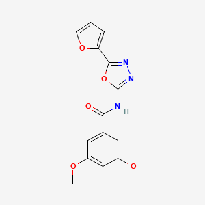 molecular formula C15H13N3O5 B2939525 N-(5-(呋喃-2-基)-1,3,4-恶二唑-2-基)-3,5-二甲氧基苯甲酰胺 CAS No. 862808-83-1