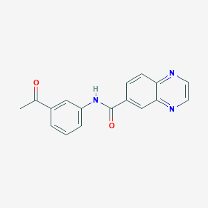 molecular formula C17H13N3O2 B2939526 N-(3-乙酰苯基)喹喔啉-6-甲酰胺 CAS No. 881439-24-3