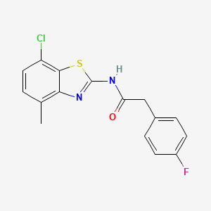 N-(7-chloro-4-methylbenzo[d]thiazol-2-yl)-2-(4-fluorophenyl)acetamide