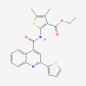 Ethyl 4,5-dimethyl-2-[(2-thiophen-2-ylquinoline-4-carbonyl)amino]thiophene-3-carboxylate