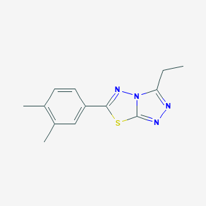 molecular formula C13H14N4S B293953 6-(3,4-Dimethylphenyl)-3-ethyl[1,2,4]triazolo[3,4-b][1,3,4]thiadiazole 