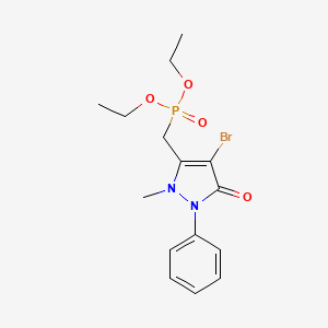 molecular formula C15H20BrN2O4P B2939531 4-Bromo-5-(diethoxyphosphorylmethyl)-1-methyl-2-phenylpyrazol-3-one CAS No. 54813-89-7