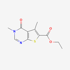 molecular formula C11H12N2O3S B2939538 Ethyl 3,5-dimethyl-4-oxothieno[2,3-d]pyrimidine-6-carboxylate CAS No. 101668-06-8