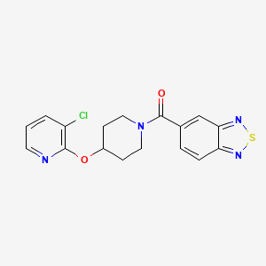 molecular formula C17H15ClN4O2S B2939542 Benzo[c][1,2,5]thiadiazol-5-yl(4-((3-chloropyridin-2-yl)oxy)piperidin-1-yl)methanone CAS No. 1448056-49-2