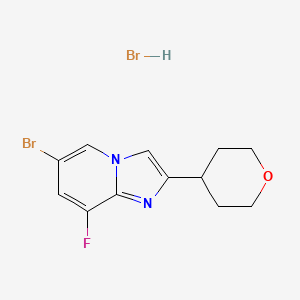 6-Bromo-8-fluoro-2-(oxan-4-yl)imidazo[1,2-a]pyridine;hydrobromide