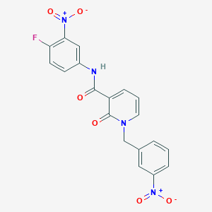 molecular formula C19H13FN4O6 B2939551 N-(4-fluoro-3-nitrophenyl)-1-(3-nitrobenzyl)-2-oxo-1,2-dihydropyridine-3-carboxamide CAS No. 942008-58-4