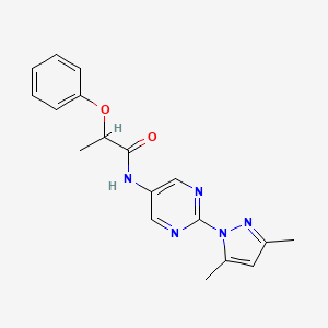 N-(2-(3,5-dimethyl-1H-pyrazol-1-yl)pyrimidin-5-yl)-2-phenoxypropanamide