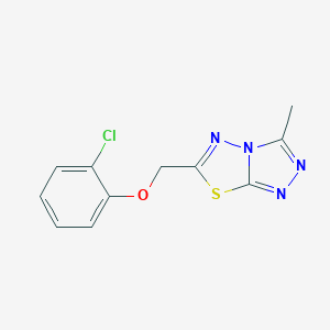 molecular formula C11H9ClN4OS B293956 6-[(2-Chlorophenoxy)methyl]-3-methyl[1,2,4]triazolo[3,4-b][1,3,4]thiadiazole 