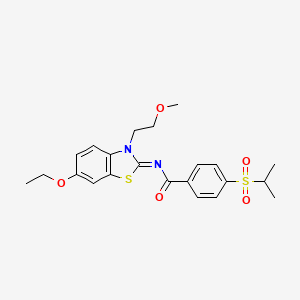 molecular formula C22H26N2O5S2 B2939561 (Z)-N-(6-乙氧基-3-(2-甲氧基乙基)苯并[d]噻唑-2(3H)-亚甲基)-4-(异丙基磺酰基)苯甲酰胺 CAS No. 1007034-50-5