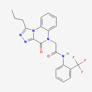 molecular formula C21H18F3N5O2 B2939566 2-(4-oxo-1-propyl[1,2,4]triazolo[4,3-a]quinoxalin-5(4H)-yl)-N-[2-(trifluoromethyl)phenyl]acetamide CAS No. 1260907-54-7