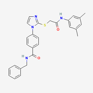 N-benzyl-4-(2-((2-((3,5-dimethylphenyl)amino)-2-oxoethyl)thio)-1H-imidazol-1-yl)benzamide