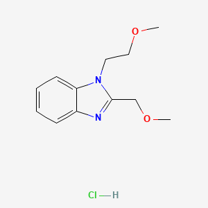 molecular formula C12H17ClN2O2 B2939581 1-(2-methoxyethyl)-2-(methoxymethyl)-1H-benzo[d]imidazole hydrochloride CAS No. 1049749-85-0
