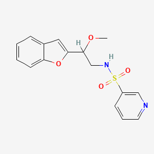 molecular formula C16H16N2O4S B2939585 N-(2-(benzofuran-2-yl)-2-methoxyethyl)pyridine-3-sulfonamide CAS No. 2034608-97-2