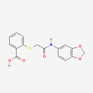 2-({[(2H-1,3-benzodioxol-5-yl)carbamoyl]methyl}sulfanyl)benzoic acid