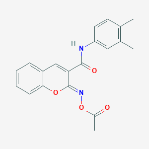 (2Z)-2-[(acetyloxy)imino]-N-(3,4-dimethylphenyl)-2H-chromene-3-carboxamide